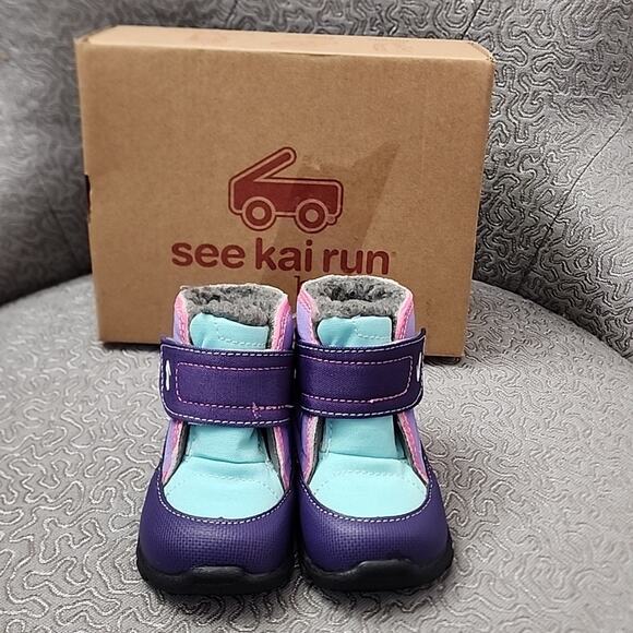 See Kai Run Blake Boot, Purple/Mint, Size Little Kids 5, NWT - Picture 1 of 8